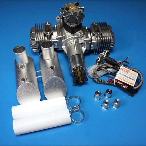 DLE120,dle120,DLE,DLE120 model aircraft gasoline engine two-cylinder two-stroke side exhaust natural air-cooled hand start 120CC displacement