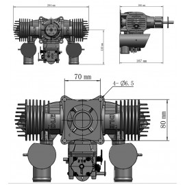 DLE130,dle130,DLE,DLE130 aircraft model gasoline engine two-cylinder two-stroke natural air-cooled hand start 130CC displacement 