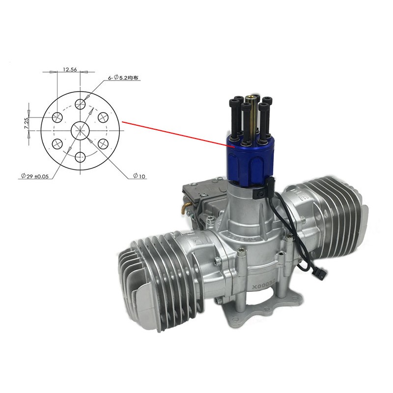 DLE130,dle130,DLE,DLE130 aircraft model gasoline engine two-cylinder two-stroke natural air-cooled hand start 130CC displacement 