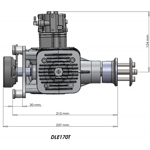 DLE170 model aircraft gasoline engine two-cylinder two-stroke with power generation system 180W170CC displacement