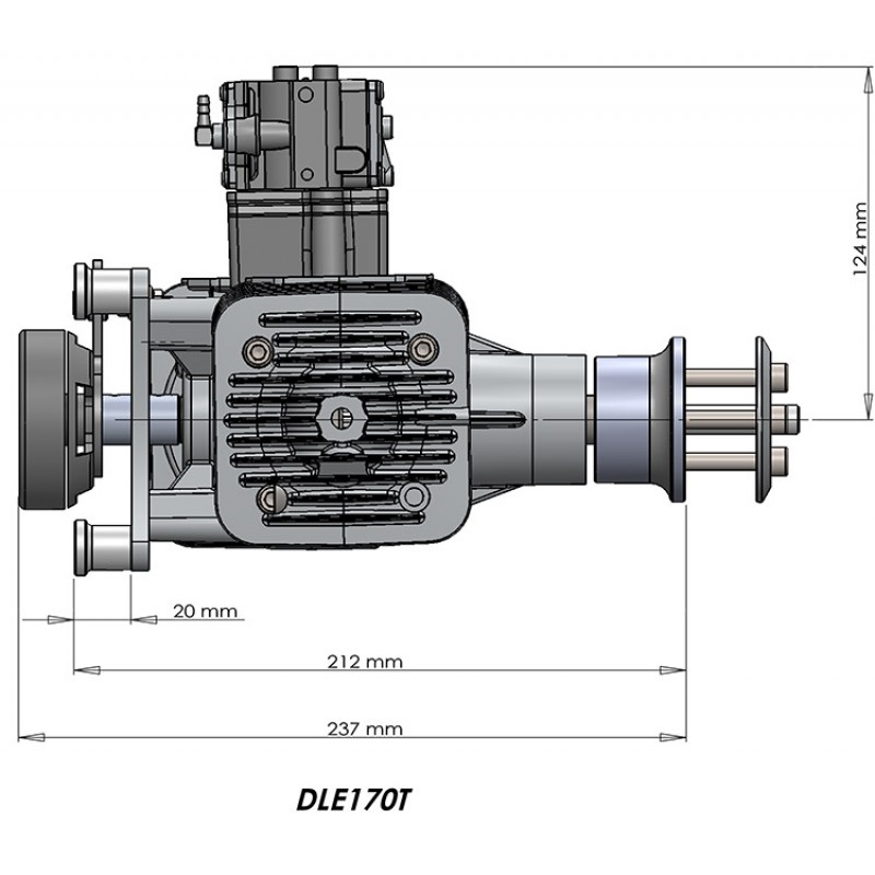 DLE170 model aircraft gasoline engine two-cylinder two-stroke with power generation system 180W170CC displacement 