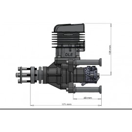 DLE55RA,dle55ra,DLE,DLE55RA model aircraft gasoline engine single-cylinder two-stroke rear exhaust natural air-cooled hand start 55ra displacement 