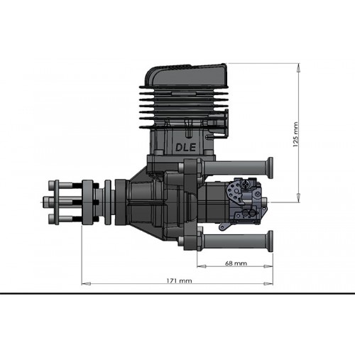 DLE55RA,dle55ra,DLE,DLE55RA model aircraft gasoline engine single-cylinder two-stroke rear exhaust natural air-cooled hand start 55ra displacement