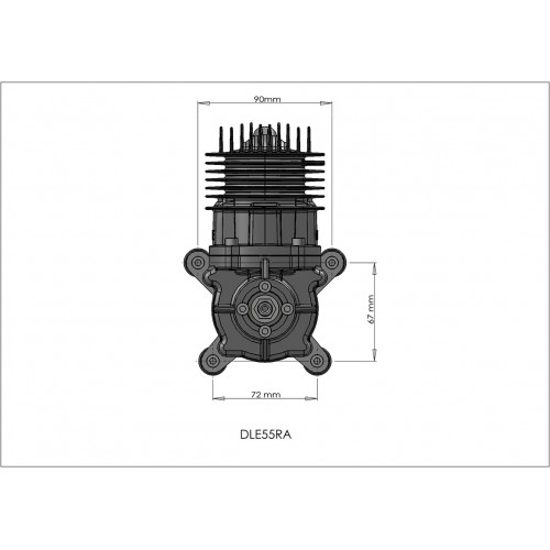 DLE55RA,dle55ra,DLE,DLE55RA model aircraft gasoline engine single-cylinder two-stroke rear exhaust natural air-cooled hand start 55ra displacement