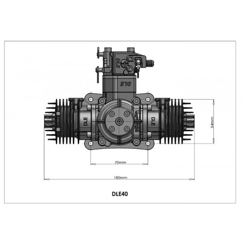 DLE40 dle,40cc model aircraft gasoline engine two-cylinder two-stroke side exhaust natural air-cooled hand start 40CC exhaust