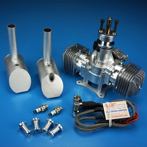 DLE60,dle60,DLE,DLE60 model aircraft gasoline engine two-cylinder two-stroke side exhaust natural air-cooled hand start 60CC displacement