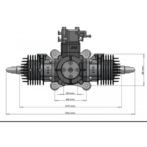 DLE60,dle60,DLE,DLE60 model aircraft gasoline engine two-cylinder two-stroke side exhaust natural air-cooled hand start 60CC displacement