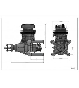 DLE65,dle65,DLE,DLE65 model aircraft gasoline engine single-cylinder two-stroke side exhaust natural air-cooled hand start 65CC displacement