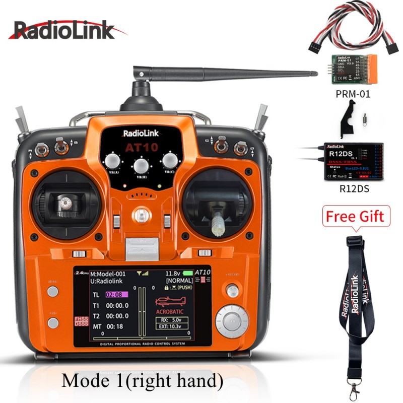 Radiolink AT10II 12 Channels RC Transmitter and Receiver R12DS 2.4G Radio Remote Controller for RC Drone Fixed Wing Airplane