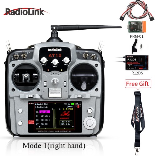 Radiolink AT10II 12 Channels RC Transmitter and Receiver R12DS 2.4G Radio Remote Controller for RC Drone Fixed Wing Airplane