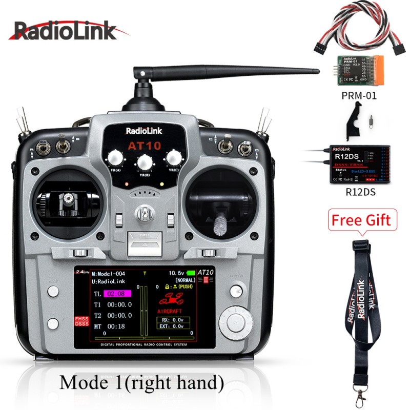 Radiolink AT10II 12 Channels RC Transmitter and Receiver R12DS 2.4G Radio Remote Controller for RC Drone Fixed Wing Airplane 