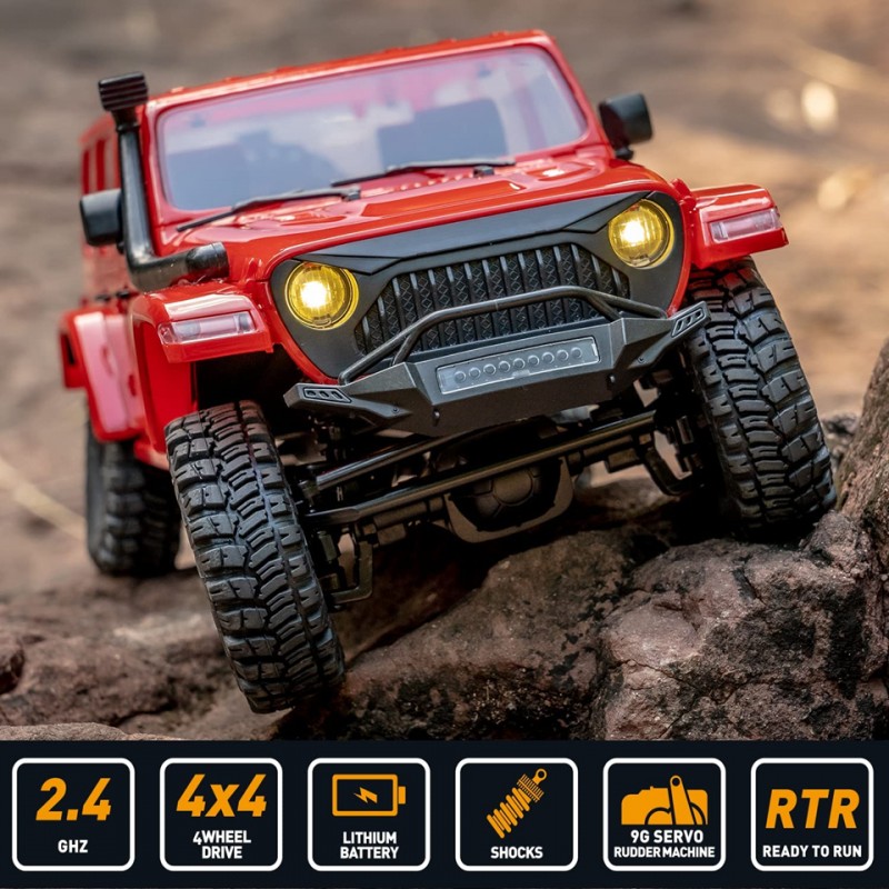 FMS RC Car Fire Horse 1:18 Crawler 4x4 Mini Scale Waterproof Remote Control Vehicle Model RTR with LED Kids Adult Toys Gift