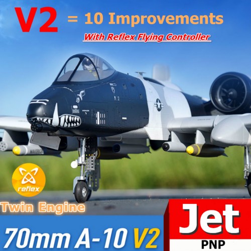 FMS RC Airplane 70mm A-10 A10 Warthog V2 Ducted Fan EDF Jet Twin Engine with Gyro Retracts 6S PNP Model Hobby Plane Aircraft